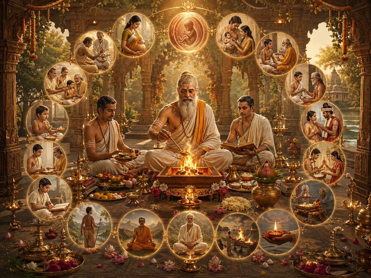 The 16 Samskaras -- Rites of Passage from Womb to Pyre