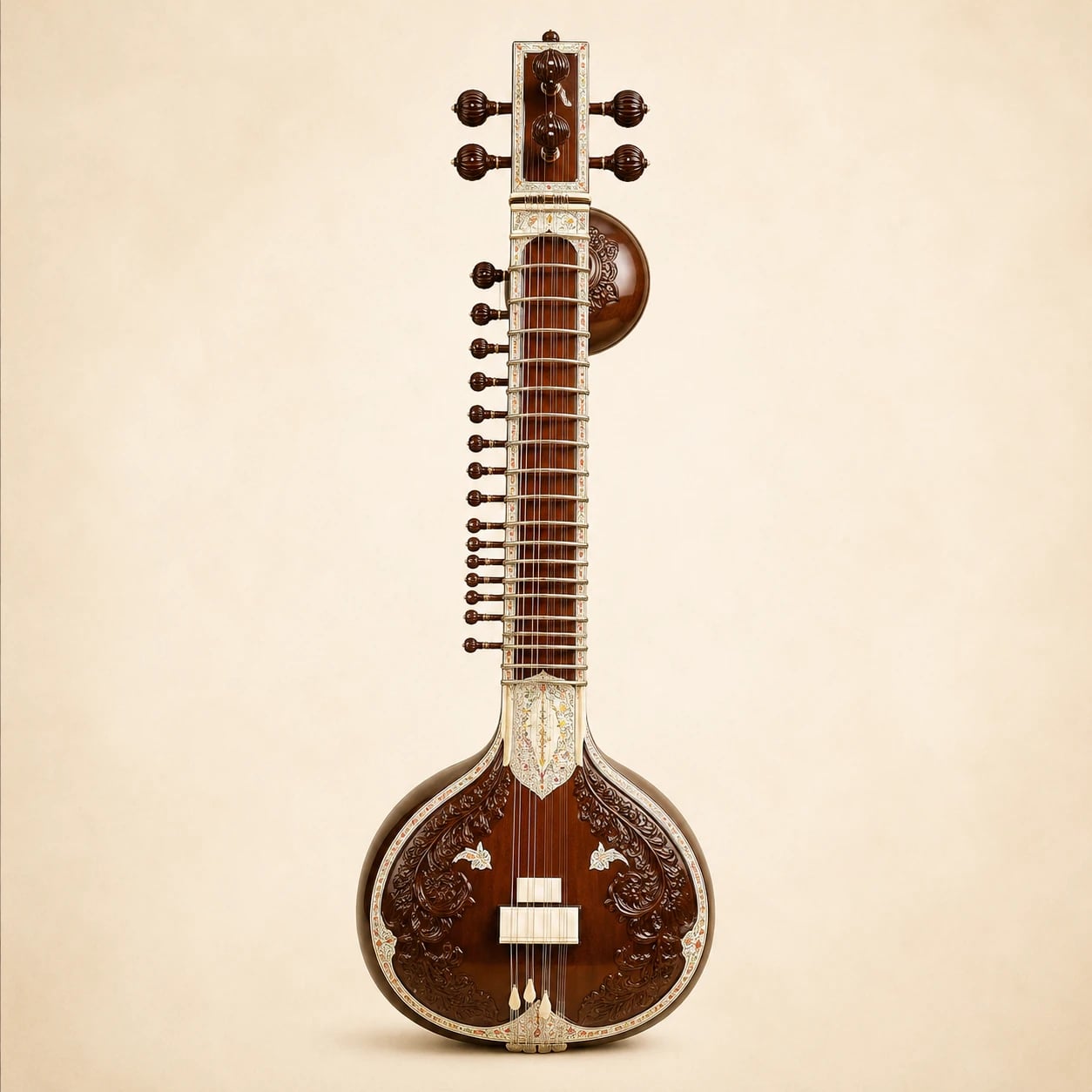 Sitar — bright, articulated, sustained shimmer
