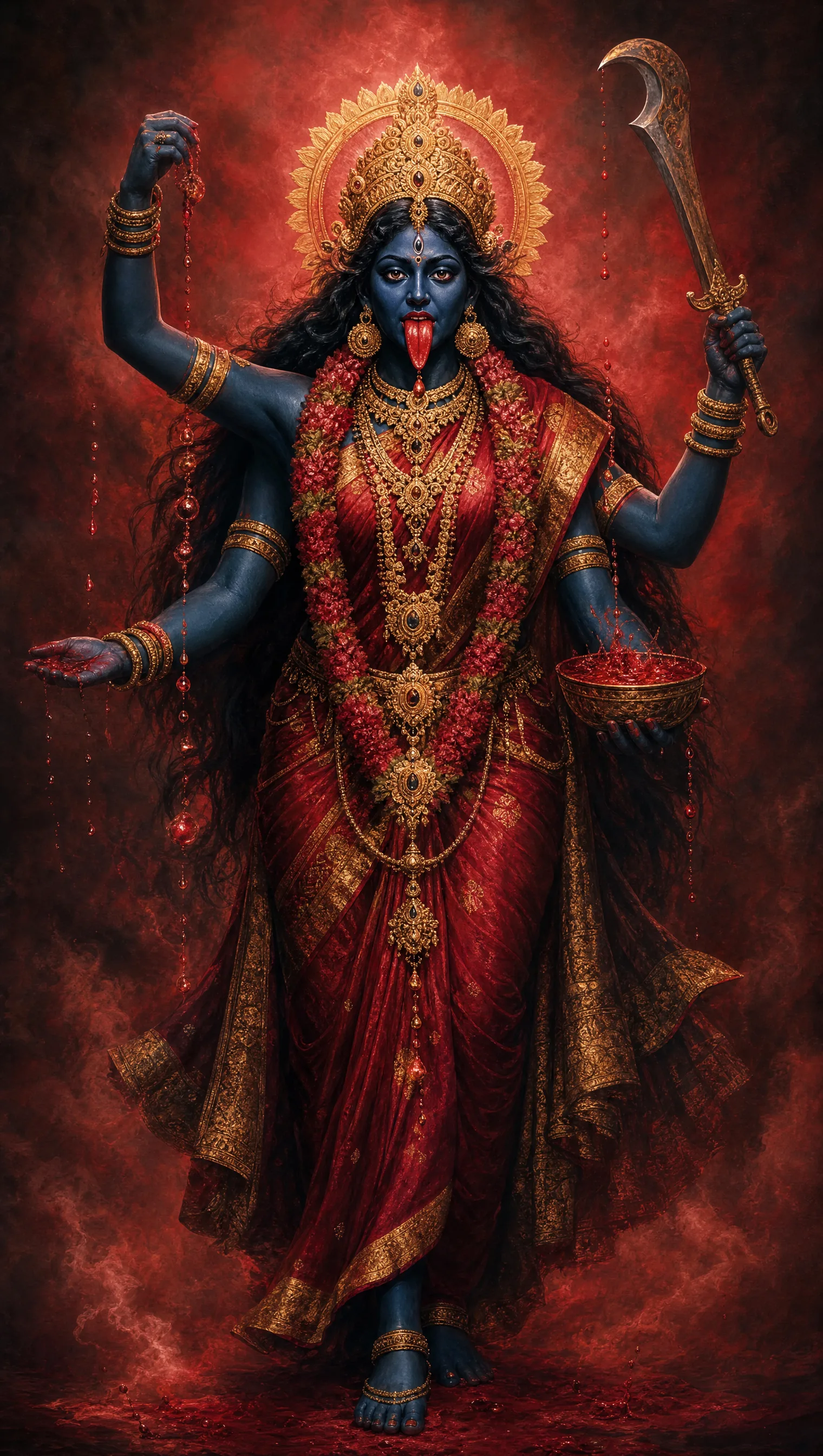 Raktabija-Samhara — The Devourer of the Blood-Seed form of Kali